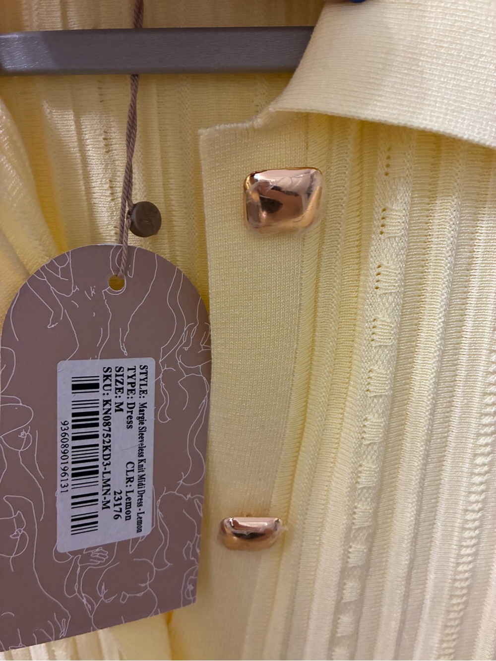 Meshki Margie Sleeveless Knit Midi Dress in Lemon - Picture 7 of 8